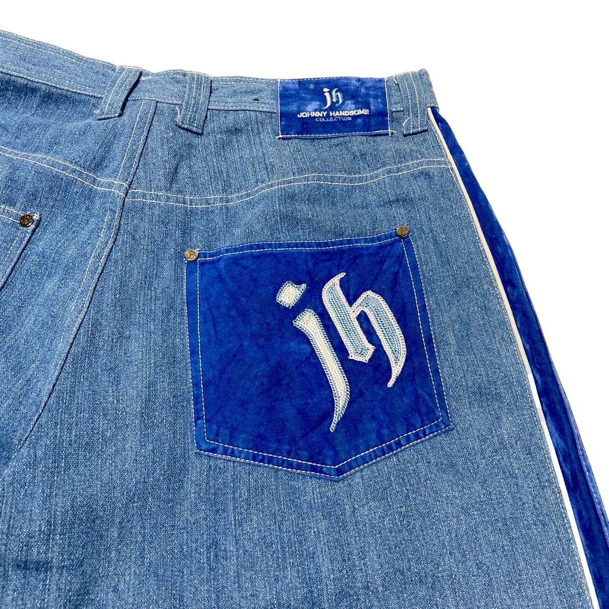 JOHNNY HANDSOME Wide Denim SideLine Pants | HOW