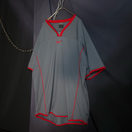 NIKE Football Succer Center Small Swoosh Embroidery V-Neck S/S Game Shirts
