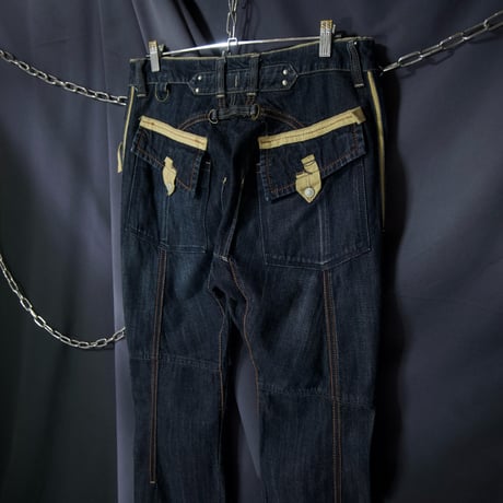 PPFM Draping Loose Straight Design Wash Denim