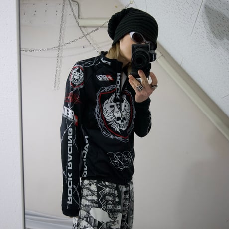 ROCK RACING Italy made Skull BarbedWire Cycling Track Jacket