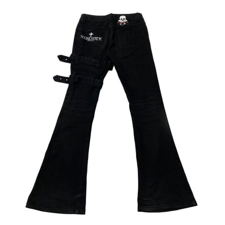 Hide Rock Bondage Flare Design Pants