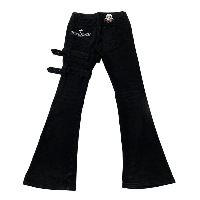 パンツ y2k archive bondage flare gimmick denim archive Y2K BG-SHO bondage denim pants, black