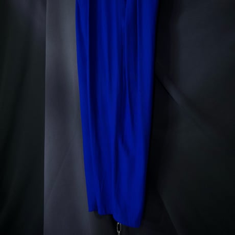 ChristineLaure France made Vivid Cerulean Blue Viscose Rayon 100% Wide Tapered Easy Pants