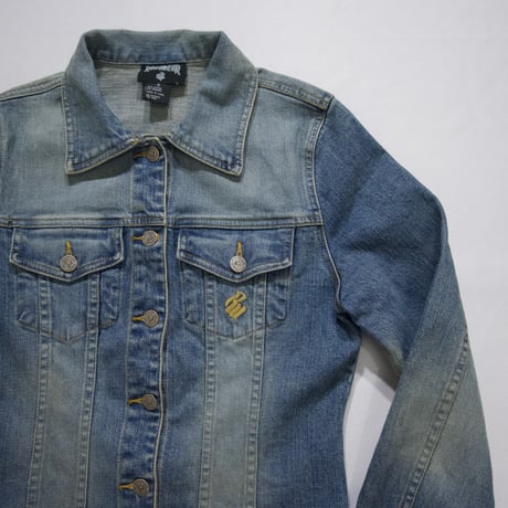 90s~00s ROCAWEAR Sequins,Woman Painting Design Denim Jacket