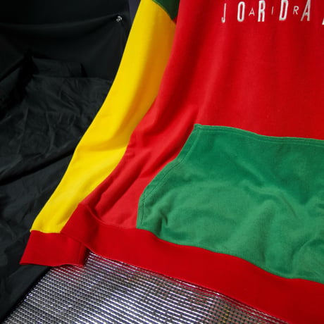 JORDAN Crazy Patterns Multi Colors Panel Switching Embroidery Pile Hoodie