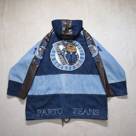 PARTO SPORT Denim×PU Leather Mountain Hoodie Jacket