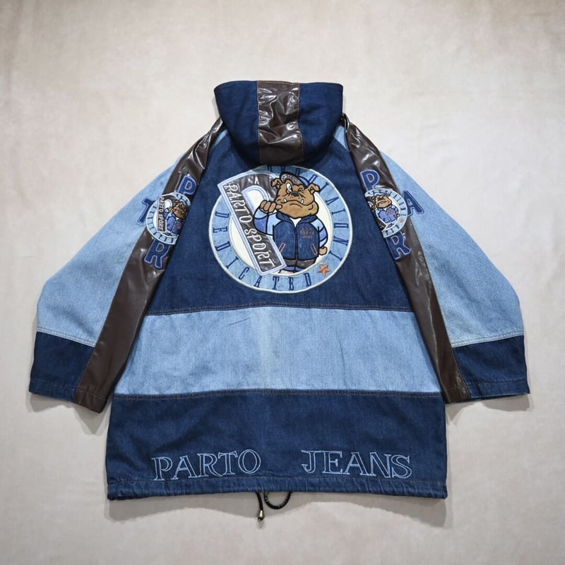 PARTO SPORT Denim×PU Leather Mountain Hoodie Ja