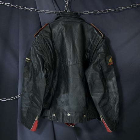 80s~90s Euro 2way Detachable Leather Double Riders Jacket