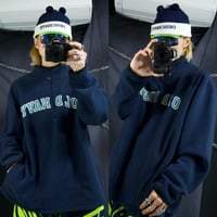 00s c2006 OLD NAVY CLASSIC Center Embroidery Halfzip Pullover Fleece Jacket
