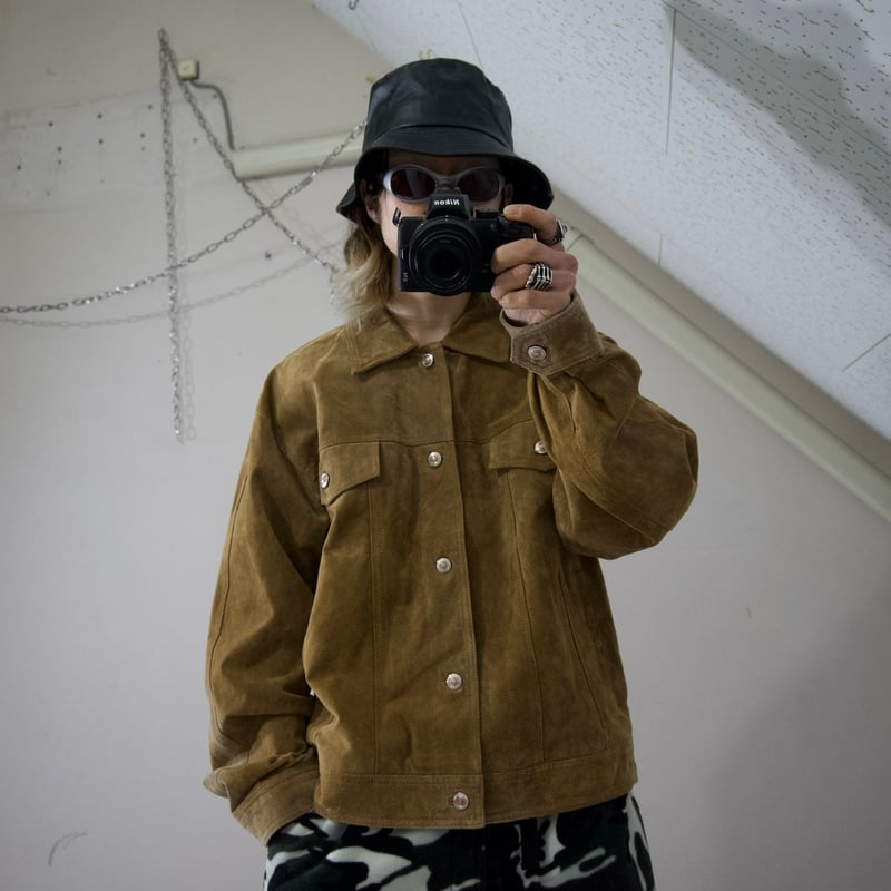 John Baner Trucker Type Oversized Suede Leather