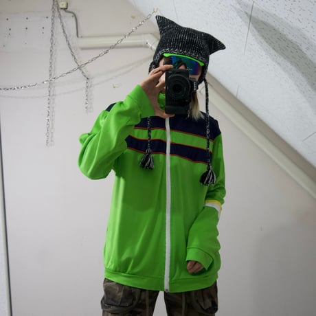 80s ITALY made LimeGreen Track Jacket