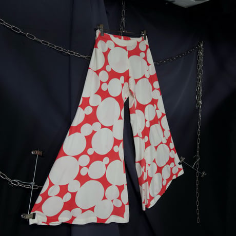 USED Polka Dot Easy Flare Pants/Bell Bottoms