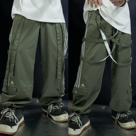 00s (c2008) Adidas Bondage Techno ♾️way Gimmick Parachute Pants