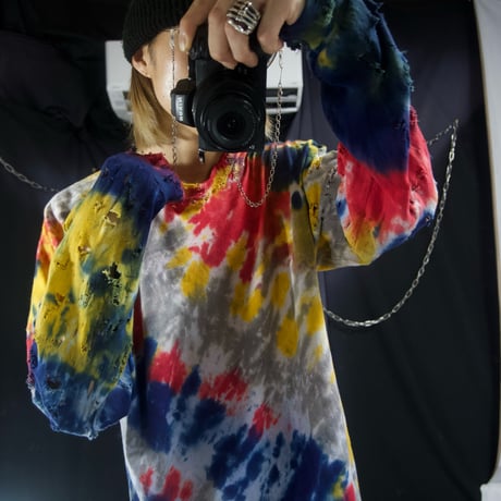 Psychedelics/Ethnics Tie-Dye Patterns Boro,Crush,Damage L/S Tee