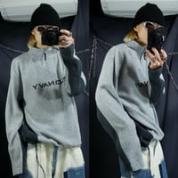 90s~00s OLD NAVY Halfzip Pullover Side Switching&Embroidery Fleece Jacket