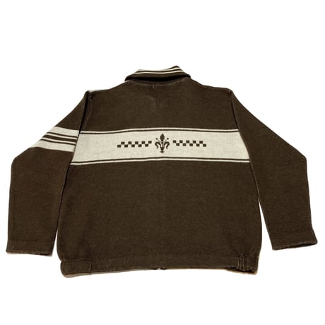 90s Batsu Club FullZip Wool Knit Sweater