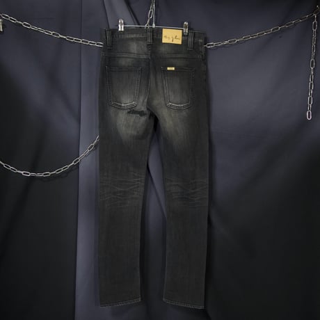 Big John Japan made Crush,Damage Wash,Fade Black Skinny Denim