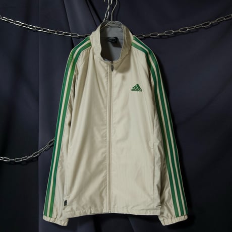 00s c2006 Adidas Setup Silky Beige Gradation Green Three Line Track Jacket Pants