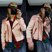 Desigual 20ss Piece Dyed Bleach Short Length London type Double Debim Riders Jacket