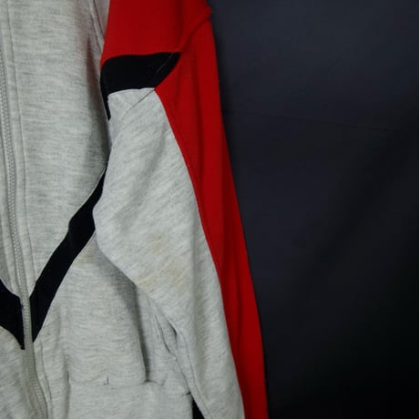 90s triples Diagonal Switching Full Zip HighNeck Rayon Sweat Shirt