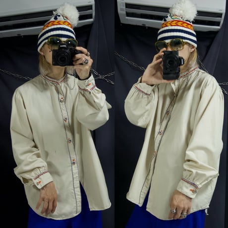 Unknown..😭 Ecuadorian? StageCostume? Vintage? Stitchedwork Heavyweights Oxford Bandcoller Shirts