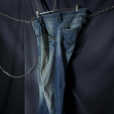 ENERGIE Italy made 3D Cut Draping Wash Loose Straight Denim