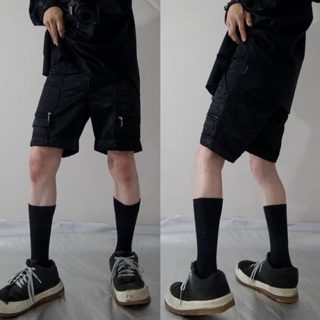 ARMANI JEANS Cotton×Rayon Zipper Gimmick Cargo Short Pants