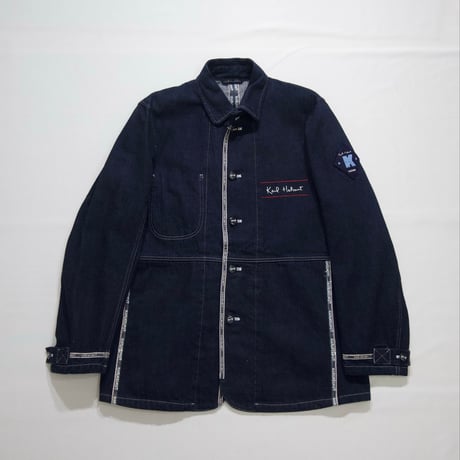 90s Deadstock PINKHOUSE Karl Helmut Denim SetUp Coverall Denim Jacket × Baggy Denim Pants