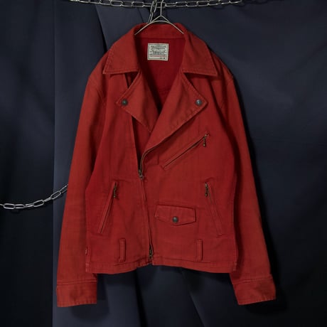 00s c2007 Levi’s Piece Dye Smoky Red Denim Double Riders Jacket