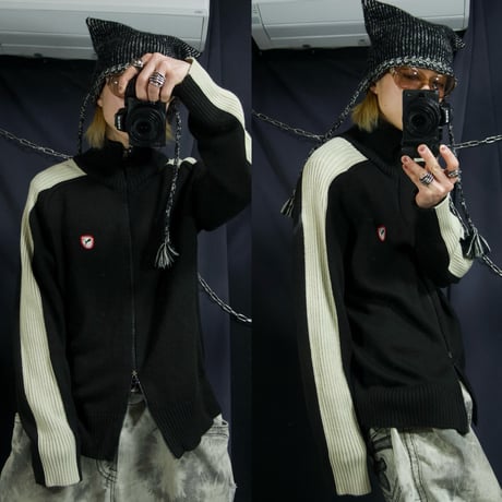 90s Euro PUMA Double Zipper Drivers Knit