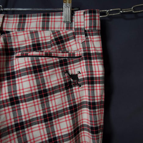OAKLEY Tartan Check Skull Embroidery Flare Pants