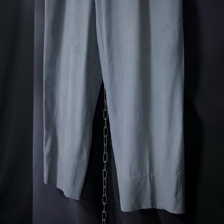 gBocchese Italy made grayish blue 2Tuck Center Crease Silk100% Tapered Slacks