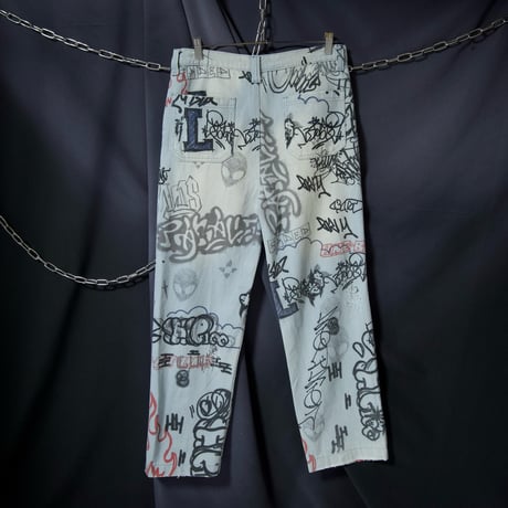 JADED LONDON Full Graphics Alien&Fire Baggy Denim