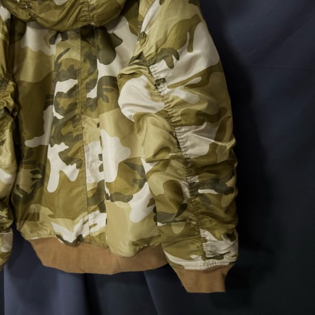 90s Camouflage Nylon PU Coated Short Length MA1×N2B Bomber Flight Jacket