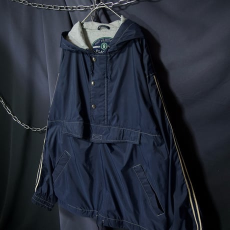 90s~00s GAP VARSITY CLASSIC Half Zip Sideline Nylon Pullover Hoodie Jacket