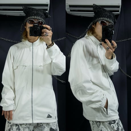 00s c2000 Adidas 4Pockets Rubber PerformanceLogo Silver Zip Track Jacket