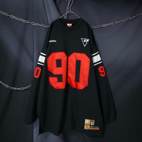 00s VOKAL Oversized Numbering Embroidery V-Neck L/S Game Shirts