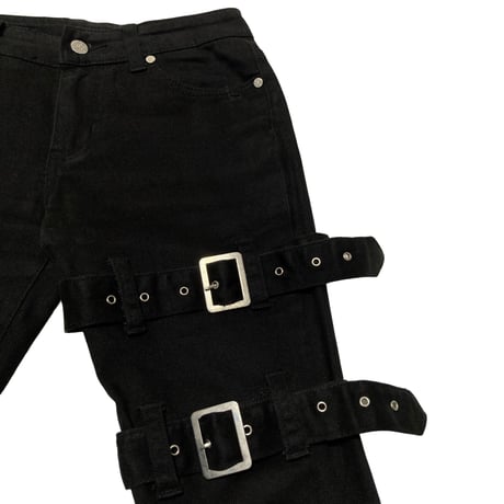 Hide Rock Bondage Flare Design Pants