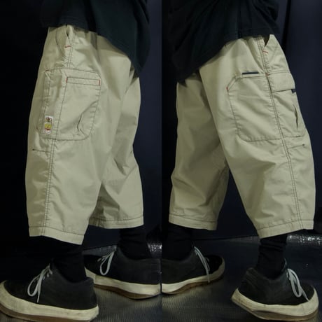 TIME ZONE Deformation Multi Pocket Gimmick Cropped Carpenter Cargo Pants
