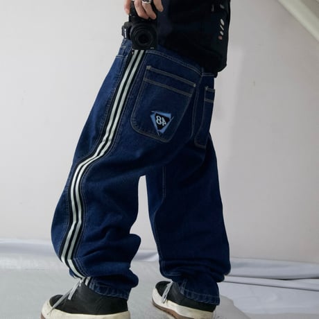 FORTY EIGHT Rubber SideLine Baggy Denim