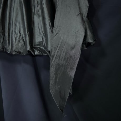 USED Deformation Design Medium Length Balloon Shiny Skirt