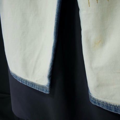 noiz JEANS Russia made Rebuild Multi Pockets Stitched Embroidery Bleached Baggy White Denim
