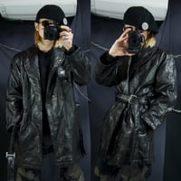 Euro USED TSUGIHAGI Leather Shawl Collar Medium Coat