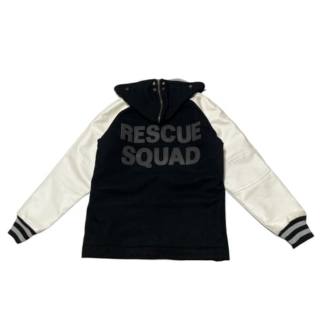 RESQUE SQUAD PU LeatherSleeve Sailor Award Jacket