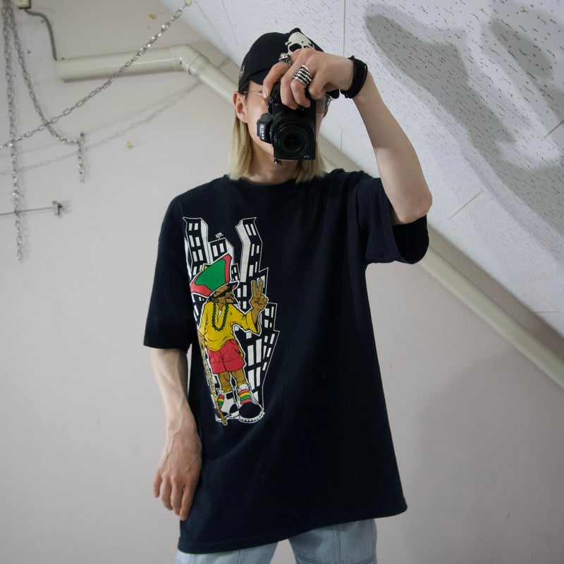 90s USA made KIKWEAR Raster Reggae Man Design T 