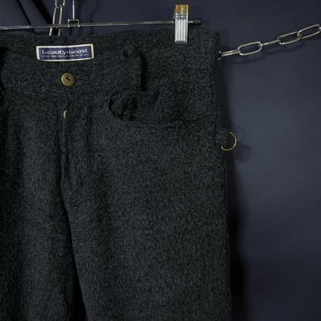 90s beauty beast Mohair×Rayon 3D Cutting Wool Pants