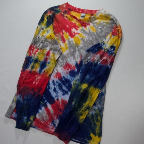 Psychedelics/Ethnics Tie-Dye Patterns Boro,Crush,Damage L/S Tee