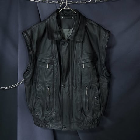 C&A Nappa Pig Leather 2way Detachable Bomber Sports Jacket