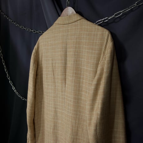 PAL ZILERI Italy made “Modern” Glen Check Silk×Linen×Wool Quarter Lined Tailored Jacket