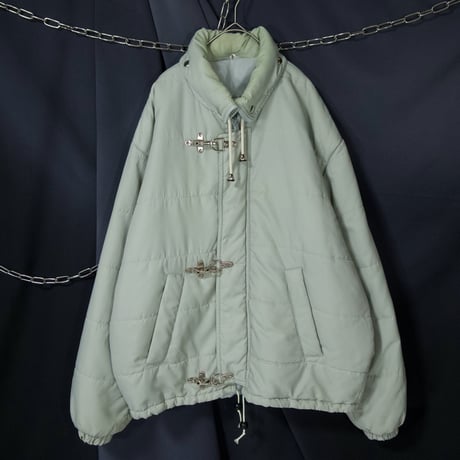ITALY made Deformation Short Length Box Silhouette Padding Fireman Jacket/Mountain Hoodie